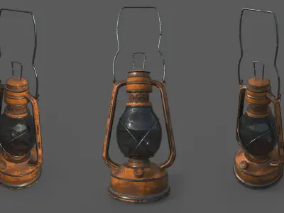 Oil Lamp Low-poly 3D model