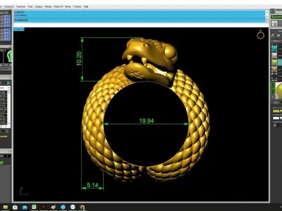 Luxury Coiled Snake Ring 3D Model for Jewelry 4347 3D print model