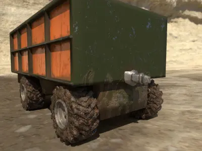 Container truck 3D model Low-poly 3D model