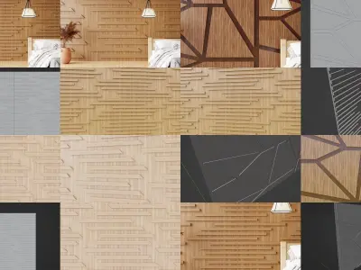 Wall wood V01-V35 for your interior wall wood  3D Model Collection