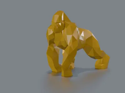Mojo kong - polygonal sculpture 3D print model