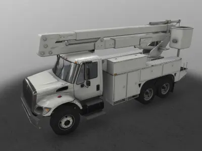 Bucket Truck Low-poly 3D model