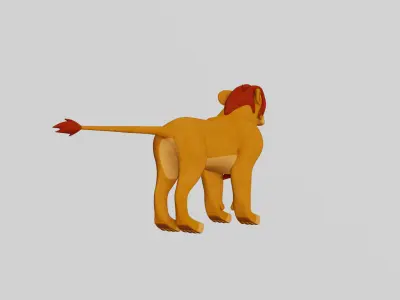 Teen Mufasa Low-poly 3D model