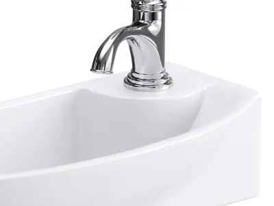 Small Wall Mount Bathroom Vessel Sink 3D model