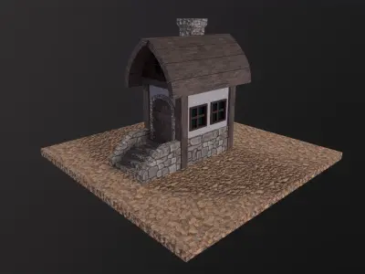 Stylized Little House PBR Low-poly 3D model