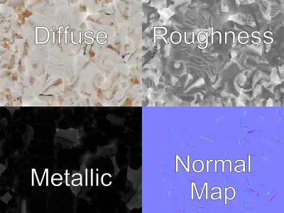 Baroque Marble Sculpture Dynamic Drapery model pack Low-poly 3D model