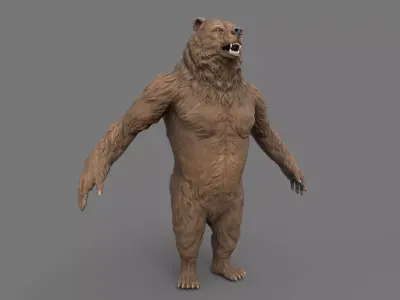 Bear Creature Game Ready Low-poly 3D model