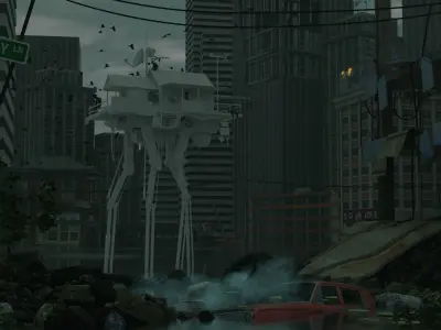 Walking house  Post apocalyptic Free 3D model