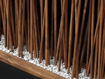 Screen wall branch pebble n2 3D model