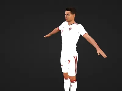 Cristiano Ronaldo - Portugal Low-poly 3D model