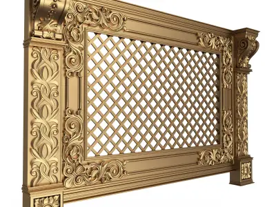 Radiator Cover Decorative Screening Grille Panel 04 Low-poly 3D model