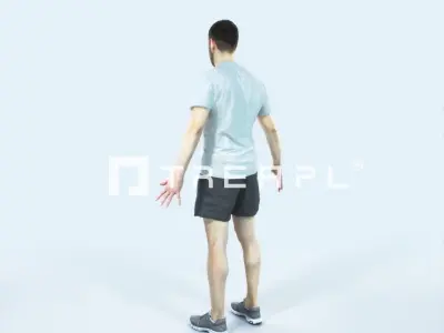 Portrait 09D Animated Rigged Sports Man Low-poly 3D model
