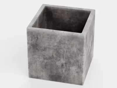 -Concrete Flower Pot V9- 3D model