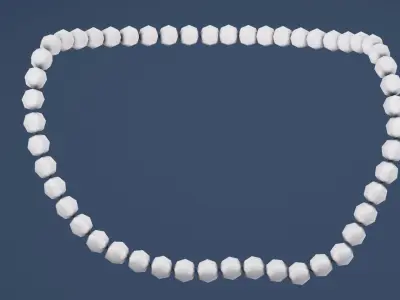 Pearls Necklace  Low-poly 3D model