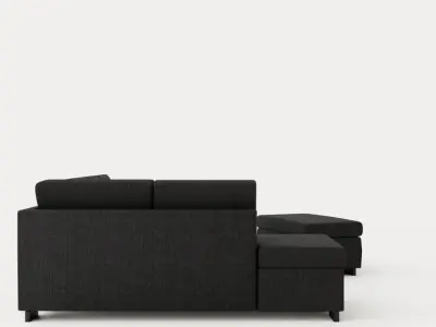 Porto U Sofa With Divan Right Footstool Low-poly 3D model
