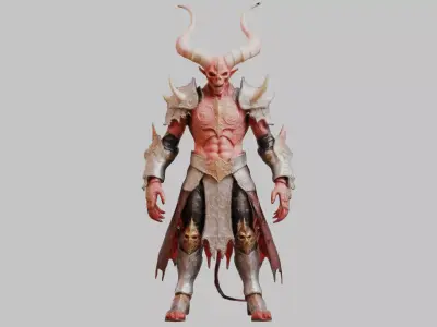 Demon Lord 3D Model - Fantasy Character Low-poly 3D model
