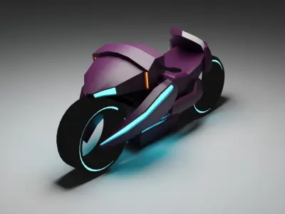 Low Poly Sport Bike Low-poly 3D model