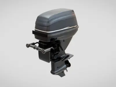 Motor Boat Engine Low-poly 3D model