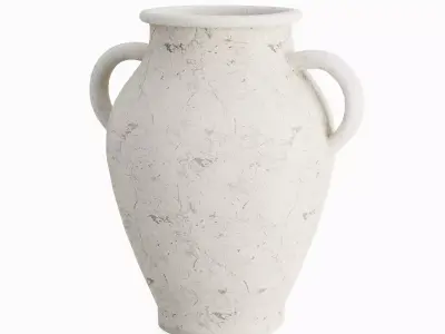 Antique Marble Garden Vase Set Low-poly 3D model