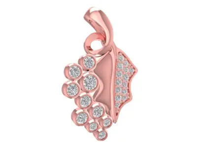 Luxury Leaf Diamond Pendant for Women 658 3D print model