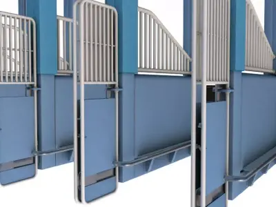 Horse Racing Starting Gates 3D model