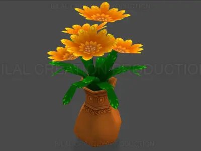 FLOWER POT Low-poly 3D model