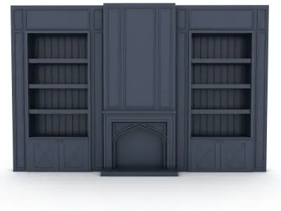 fireplace tv unit 02 model Low-poly 3D model