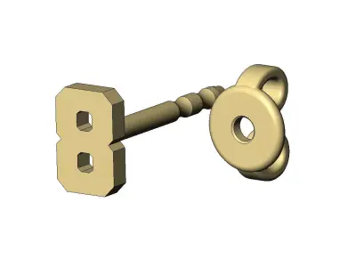 8 eight number varsity font stud earring 3D print model