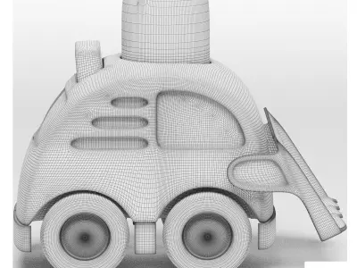 yellow rattle car 3D model