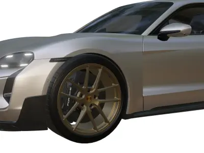 Porsche Taycan Turbo GT 2025 Low-poly 3D model