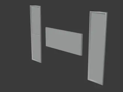 3MirrorPack window with flower Free low-poly 3D model