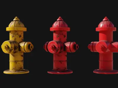 Low-Poly Hydrant Collection by Nikdox Low-poly 3D model