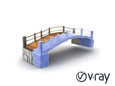 Historical Replica Footbridge Model Pack Low-poly 3D model