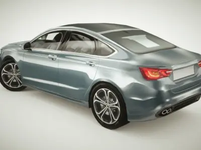 Generic Sedan v6 multicolors Low-poly 3D model
