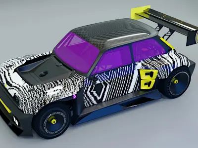 R5 TURBO 3E E-Tech -  with cockpit interior 3D model