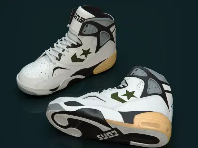 4-Sneakers pair of basketball shoes 3D model
