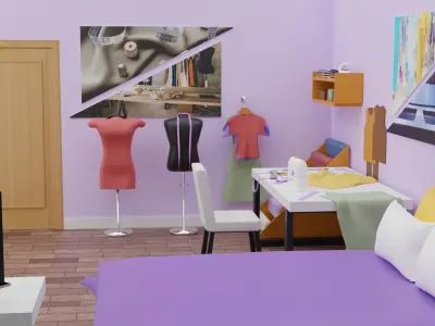 Sowon Bedroom Low-poly 3D model