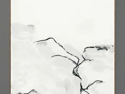 Plaster two square photo frames 65 Low-poly 3D model