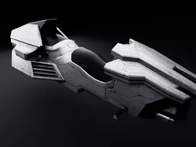 Streamer Lowpoly 3D Model futuristic vehicle Low-poly 3D model