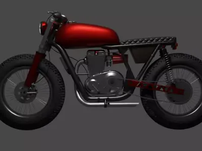 Cafe Racer Motorbike Low-poly 3D model