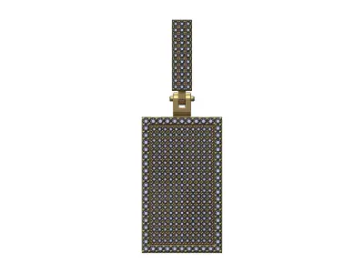 Iced Diamond rectangular memory pendant with bail 3D print model