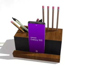 PHONE STAND AND PENCIL CASE  Free low-poly 3D model
