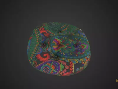 Game Ready Green Cushion Low-poly 3D model