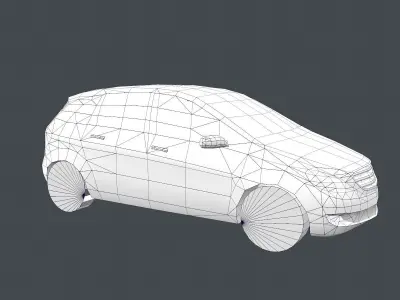 Black Car Low Poly Low-poly 3D model