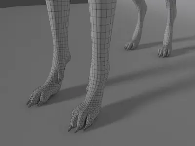 German Shepherd Low-poly 3D model