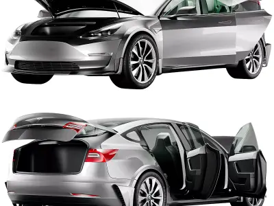 Tesla Model 3 racecar 3D model