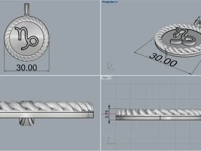 Zodiac sign Capricorn Model 859 3D print model