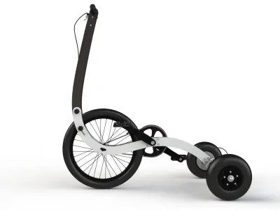 Halfbike tricycle with wheels 3D model