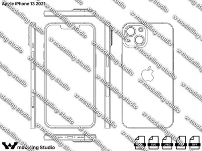Apple iPhone 13 2021 blueprint Texture