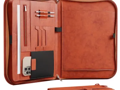 Closed Leather purse Low-poly 3D model